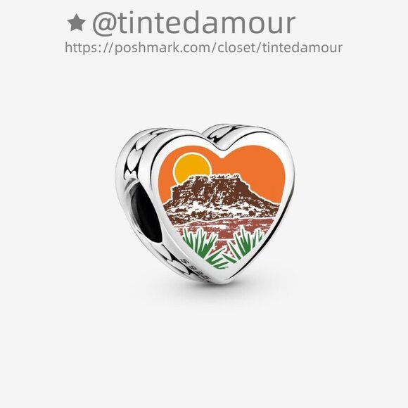 Pandora Oklahoma Heart Charm|Pendant - Picture 1 of 2